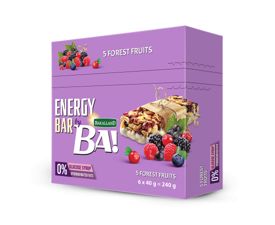 Bakalland - Ba! Energy Bar 5 Forest Fruits 25x40g - Bulkbox Wholesale