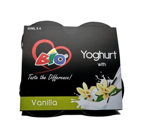 Bio Yoghurt Vanilla 4Pack 3x90ml - Bulkbox Wholesale