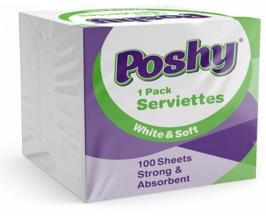 Poshy Serviettes  9x100 Sheets - Bulkbox Wholesale