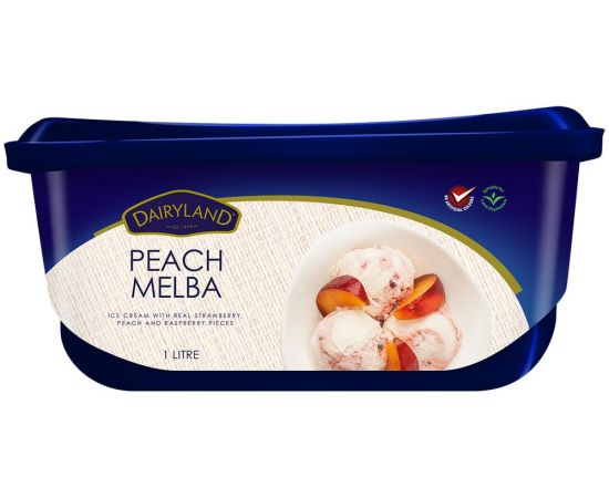 Dairyland Peach Melba Ice Cream 1x1L - Bulkbox Wholesale