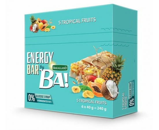 Bakalland - Ba! Energy Bar 5 Tropical Fruits 25x40g - Bulkbox Wholesale