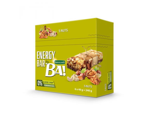 Bakalland - Ba! Energy Bar 5 Nuts 25x40g - Bulkbox Wholesale