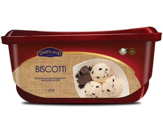 Dairyland Premium Biscotti Ice Cream 3x1L - Bulkbox Wholesale