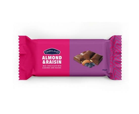 Dairyland Almond & Raisin Chocolate 24x40g - Bulkbox Wholesale