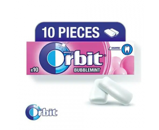 Orbit Bubblemint Sugar Free Chewing Gum 30x10 Pellets - Bulkbox Wholesale