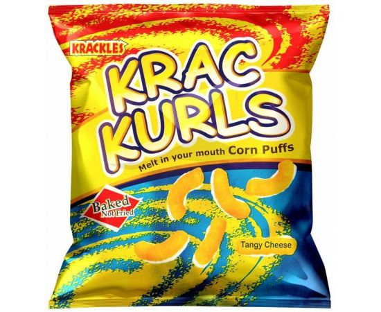 Krac Kurls Tangy Cheese Corn Puffs 48x25g - Bulkbox Wholesale