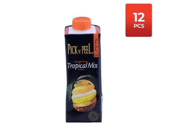 Pick N Peel Pure Fruit Juice Tetra Tropical Mix 12x250ml - Bulkbox Wholesale