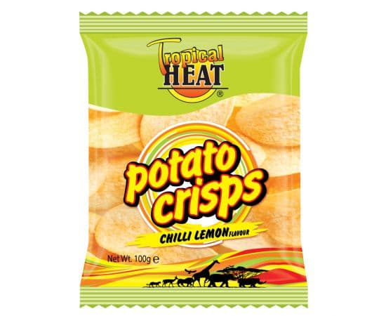 Tropical Heat Potato Crisps Chilli Lemon 24x100g - Bulkbox Wholesale