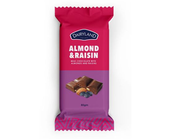 Dairyland Almond & Raisin Chocolate 24x40g - Bulkbox Wholesale