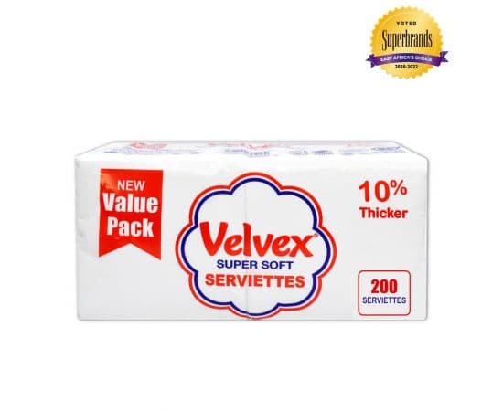 Velvex White Plain Serviettes 15x200 Sheets - Bulkbox Wholesale