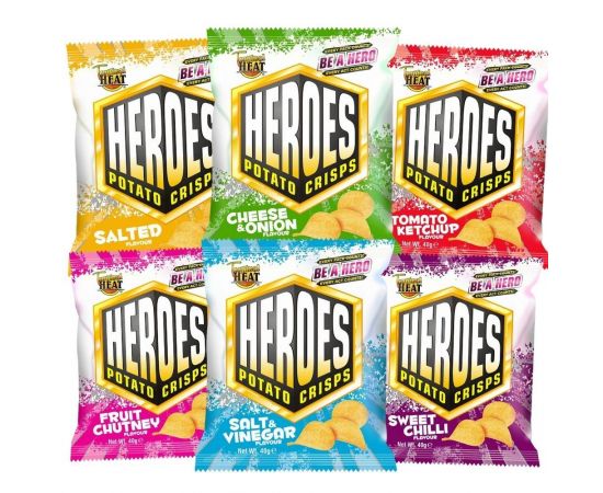 Tropical Heat Heroes Crips Assorted 36x40g - Bulkbox Wholesale