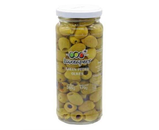 Luxeapers Pitted Green Olives 3x345g - Bulkbox Wholesale