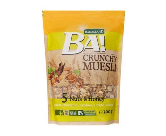 Bakalland-Ba! Crunchy Muesli 5 Nuts & Honey 4x300g - Bulkbox Wholesale