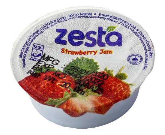 Zesta Strawberry Jam Tubs 100x20g - Bulkbox Wholesale