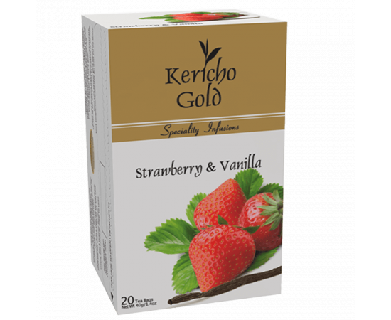 Kericho Gold Speciality Infusions Strawberry & Vanilla Envelope Tea Bags 6x  20's - Bulkbox Wholesale