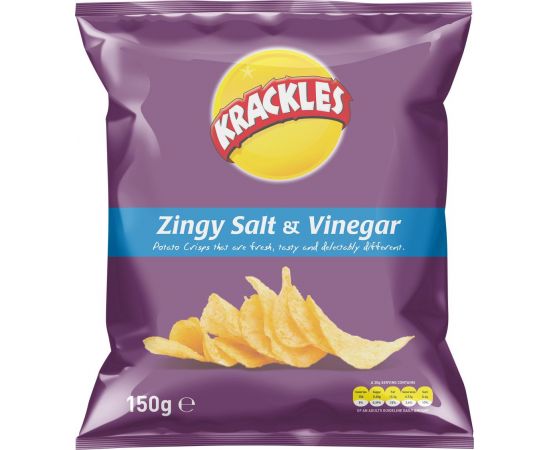 Krackles Potato Crisps Zingy Salt & Vinegar - Bulkbox Wholesale