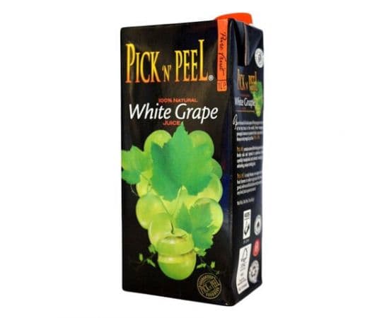 Pick N Peel Pure Fruit Juice Tetra White Grape 12x1L - Bulkbox Wholesale