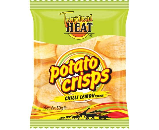 Tropical Heat Potato Crisps Chilli Lemon 24x100g - Bulkbox Wholesale