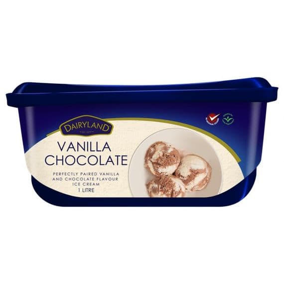 DAIRYLAND VANILLA/CHOCOLATE ICE CREAM 1X1L - Bulkbox Wholesale