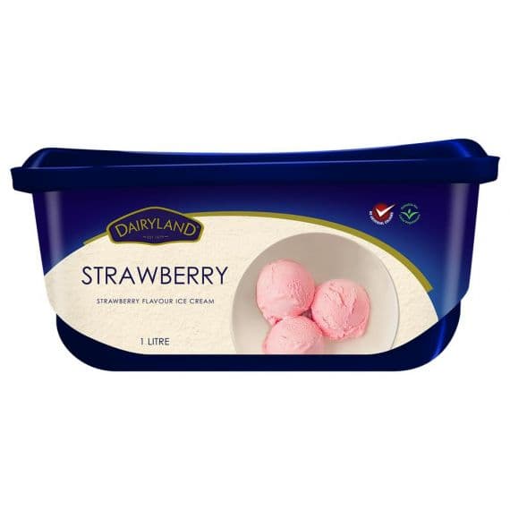 DAIRYLAND REAL FRUIT STRAWBERRY ICE CREAM 1X1L - Bulkbox Wholesale