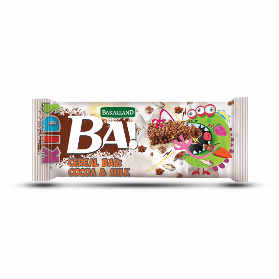 BAKALLAND - BA! KIDS BAR COCOA & MILK 25X25G - Bulkbox Wholesale