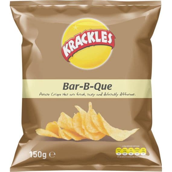 KRACKLES POTATO CRISPS BAR-B-QUE 12X125G - Bulkbox Wholesale