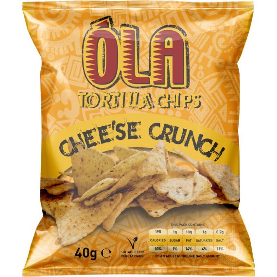 OLA TORTILLA CHIPS CHEESE CRUNCH 12X200G - Bulkbox Wholesale