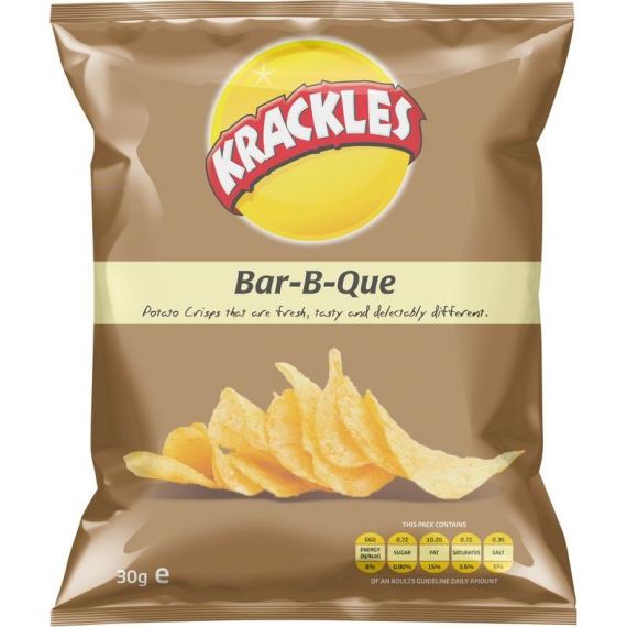 KRACKLES POTATO CRISPS BAR-B-QUE 12X125G - Bulkbox Wholesale