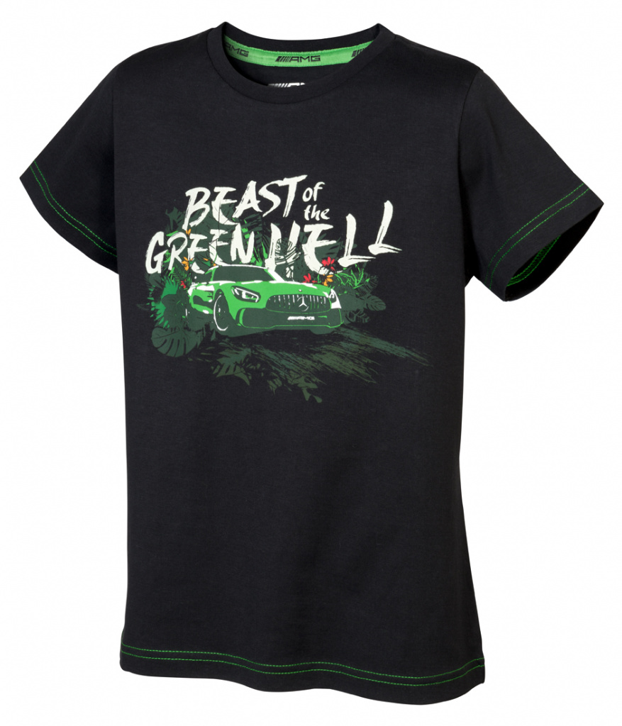 Детская футболка – AMG (черный/зеленый), 140-146 MERCEDES-BENZ B66954677