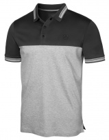 Мужская футболка поло (светло-серый меланж/темно-серый меланж), L