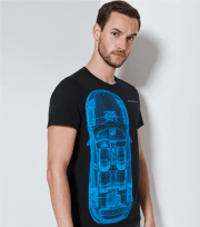 Коллекционная футболка № 16 унисекс – Taycan (черный/синий), L