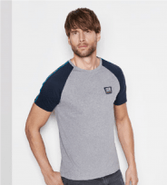 Мужская футболка – MARTINI RACING® (серый меланж/темно-синий), S