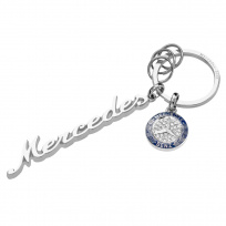 Брелок для ключей Mercedes Classic (серебристый/синий)