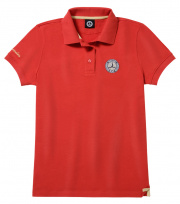 Женская футболка поло (красный/золотистый), XS