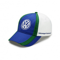Бейсболка - Motorsport (синий/зелёный/белый)
