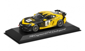 718 Cayman GT4 Clubsport (черный/желтый), масштаб 1 : 43 