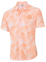 Мужская футболка для гольфа (белый/оранжевый), L