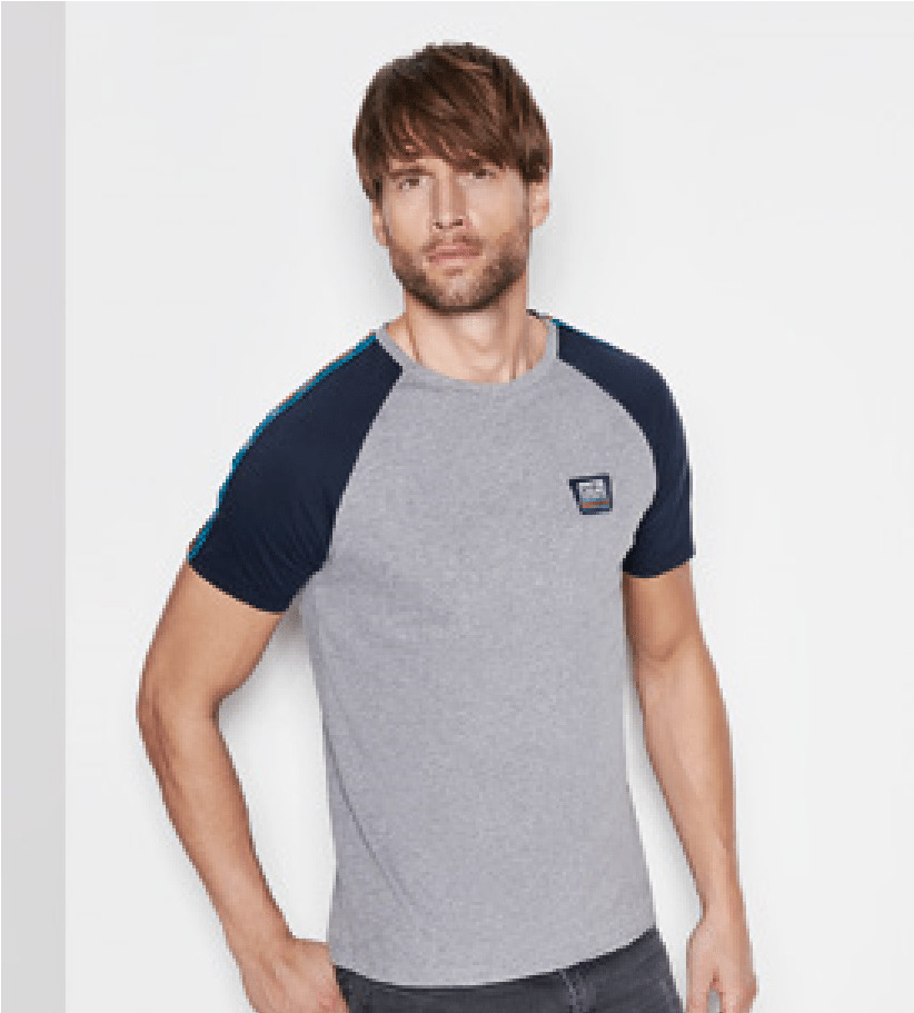Мужская футболка – MARTINI RACING® (серый меланж/темно-синий), S PORSCHE WAP55100S0K