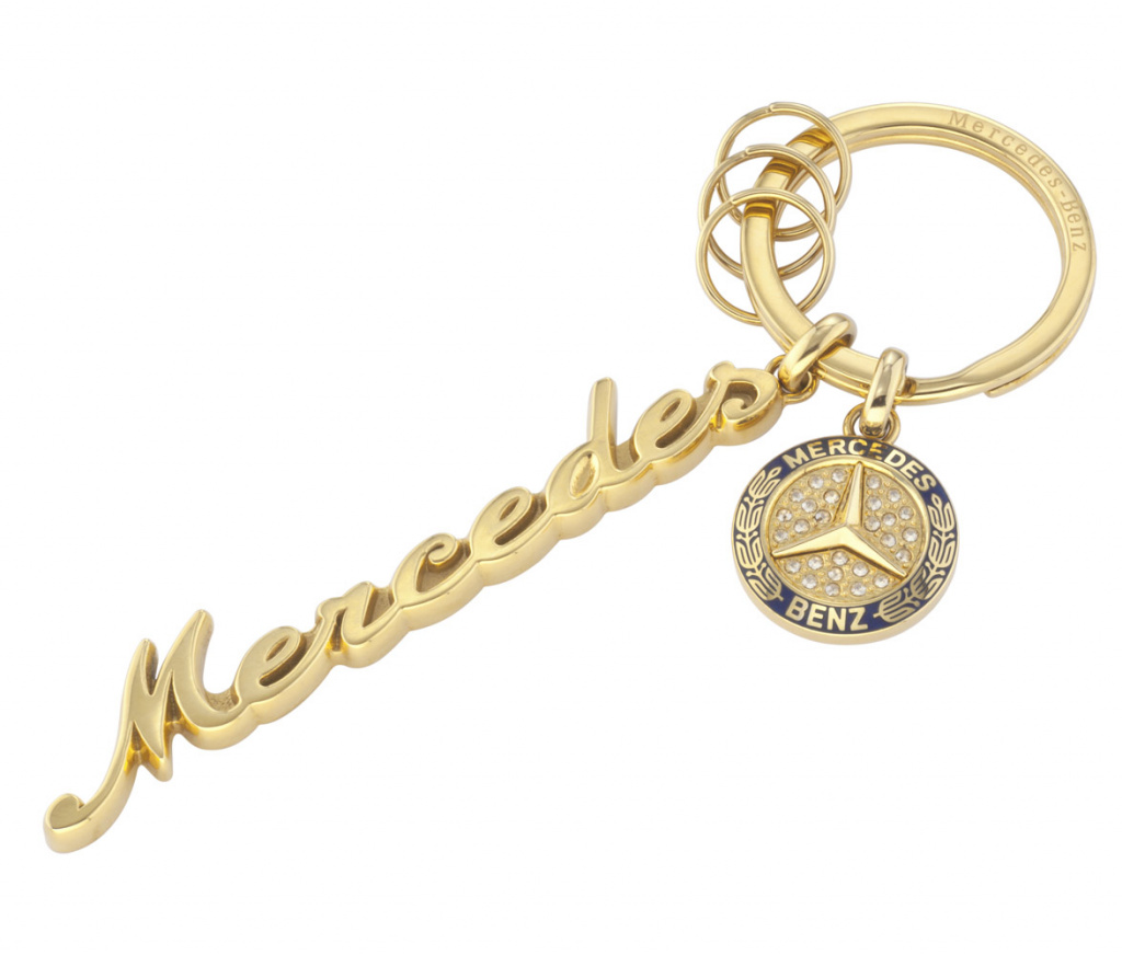 Брелок для ключей Mercedes Classic (золотистый/синий) MERCEDES-BENZ B66041518