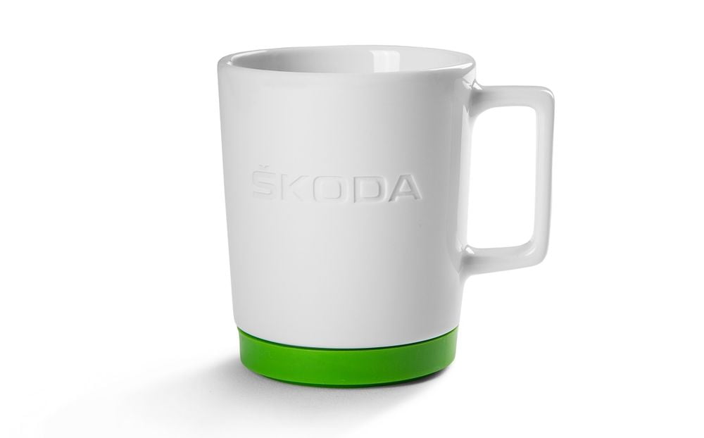 Чашка с зеленой силиконовой подушечкой (белый/зеленый) VAG 000069601BK
