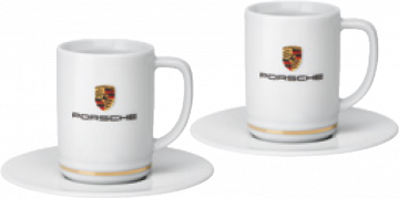 Две кружки с гербом Porsche для эспрессо