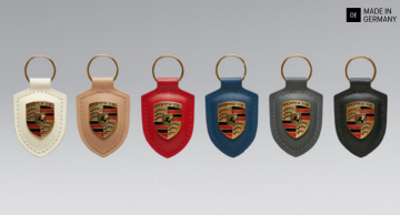 Брелок для ключей с гербом Porsche (белый)