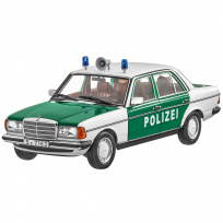 Mercedes 200 W123 (1980-1985) police (зеленый), масштаб 1 : 18