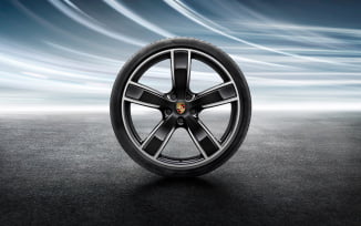 Комплект летних колес с 22-дюймовыми дисками Cayenne Sport Classic, окрашенными в черный цвет