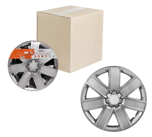 Колпаки колесные 13   Гелакси  карбон, серебристый цвет AIRLINE комплект 2 штуки (2) Арт. AWCC-13-14