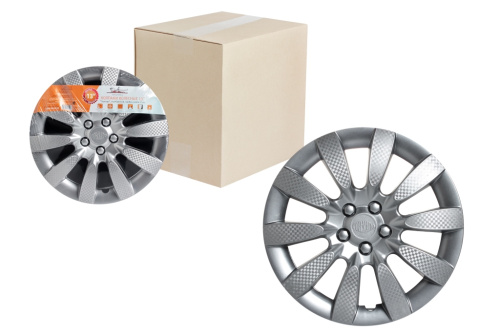 Колпаки колесные 13 Торнадо, карбон, серебристый цвет AIRLINE комплект 2 шт. (3) Арт. AWCC-13-06