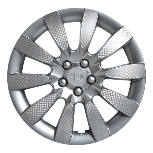 Колпаки колесные 13 Торнадо, карбон, серебристый цвет AIRLINE комплект 2 шт. (1) Арт. AWCC-13-06