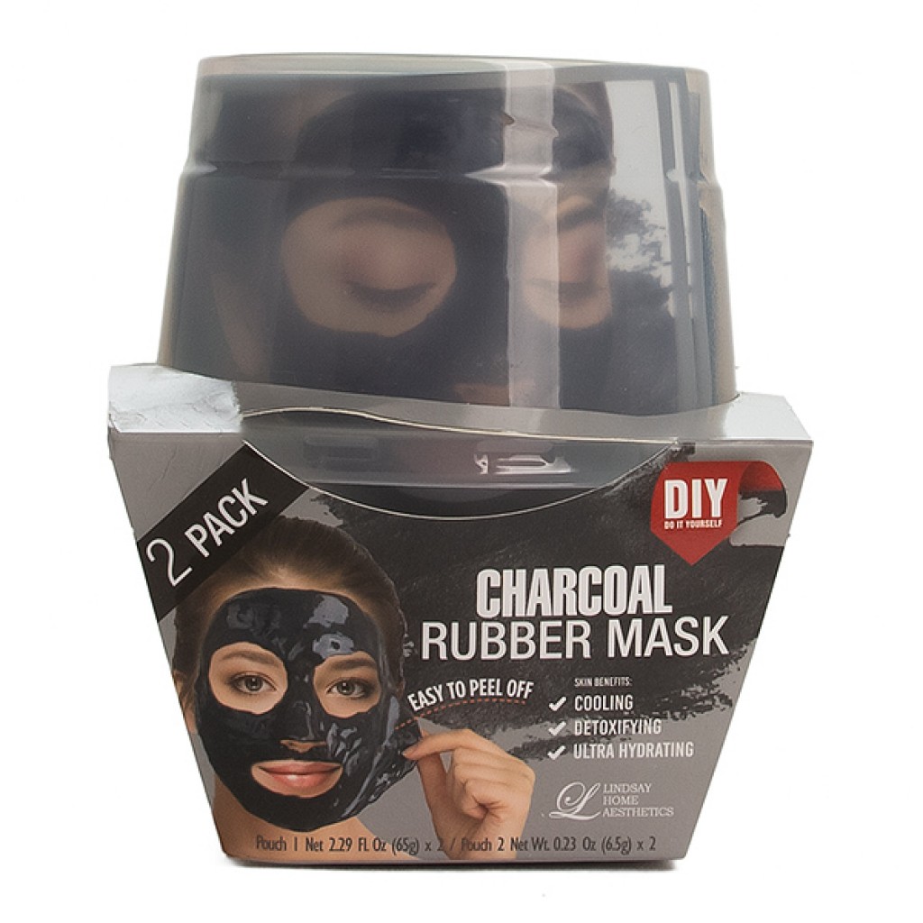 Альгинатная маска с древесным углем (пудра+активатор) Lindsay Charcoal  Rubber Mask