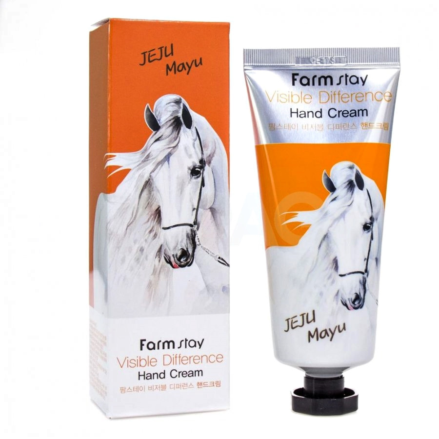 Крем для рук с лошадиным маслом FarmStay Visible Difference Hand Cream Jeju Mayu