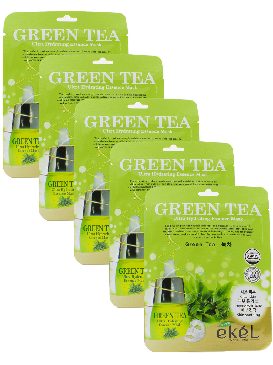 Тканевая маска для лица с экстрактом зеленого чая EKEL Green Tea Ultra Hydrating Essence Mask